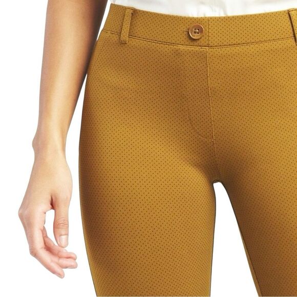 Betabrand Straight-Leg Classic Dress Pant Yoga Pant Toffee Polka Dot Size Medium - Picture 7 of 10